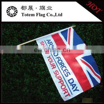 Cheap custom 100% polyester printed hand flag