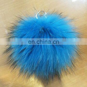 Wholesale China fur fluffy raccoon fur bobble pendant key chain