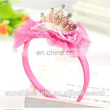 Baby Accessories Tuller Flower Matching Crown Rhinestone Baby Girl Jewelry Headwear