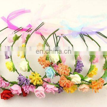 FG-0017 wholesale bridal wedding artificial wicker flower garland/ flower head wreath