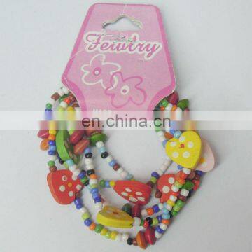 cute wooden heart kids beads bracelet