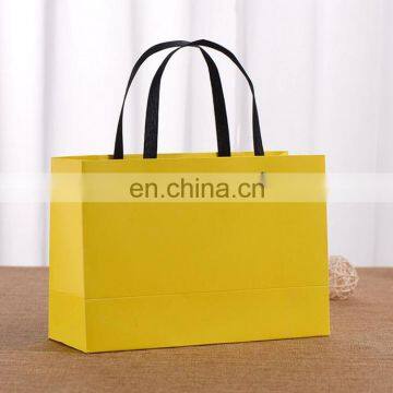 New design reusable handmade recycle paper handle brown strong plain grocery storage kraft paper