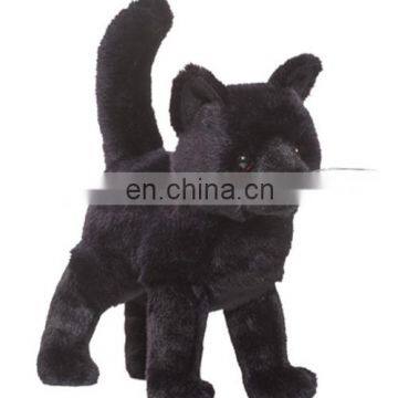 12inch long lifelike fur plush materials BLACK STUFFED CAT