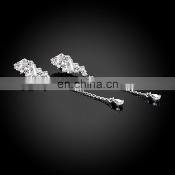 Silver Plated Crystal&Zircon Drop Earrings New Designs for Women Wholesale