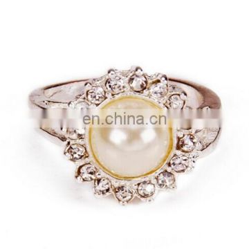 Pearl ring, Wholesale real faceted stone rings, round, triangle shaped rings set