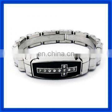 2014 Factory Direct Sales crystal cross bracelet BANGLE steel bracelet religion bangle products Made In China