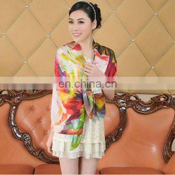 Fashion Long Digital Printing Silk Shawl