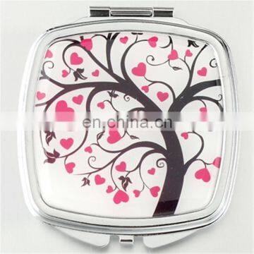 Beautiful Square Stainless Steel Folding Portable Compact Pocket Mirror