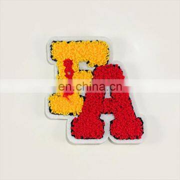 Custom 3D number letter patches felt fabric chenille patches for clothing