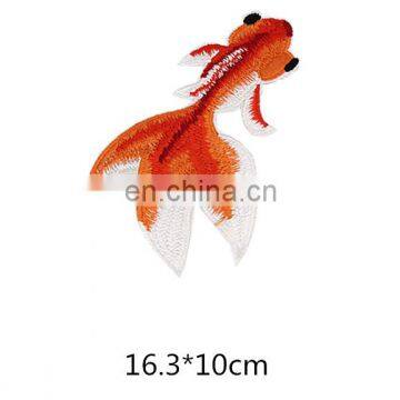 2017 New Style Exquisite Single Goldfish Embroidery Cloth Stickers Beige Fashion Personalized Patch in Stock photo-4