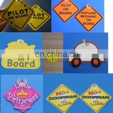 Baby on Board Safety Sign/ car window sign with suction cup