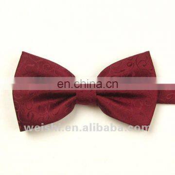 Exquisite men bordeaux short pattern yarn dyed fabric bow ties in the style of Korea