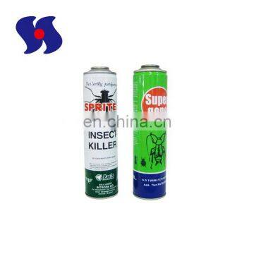 Aerosol Spay Insecticide Products Empty Tin Can With Metal Material