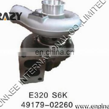 china supplier 49179-02260 diesel engine turbo charger S6K turbocharger S6K for excavator E320 turbo parts