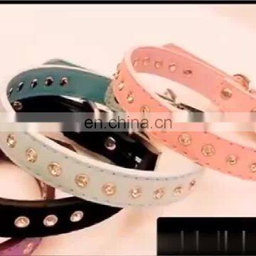 Diamond-studded pet collar rhinestone dog collar kitten collar with OEM