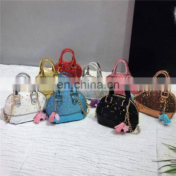 Kids Shell Sequins Handbags Designer Baby Girl Mini Purse Shoulder Bags Teenager Children PU Messenger Bags Cute Christmas photo-2