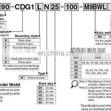 SMC Mini Pneumatic Cylinder CDG1DN50-200 photo-3