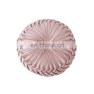 Wholesale European Cushion Sofa Dual Comfort Cushion Round Shape Manual Pleated  Pumpkin Pillow