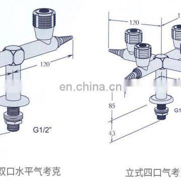 Lab Accessories 4-ways Brass Laboratory Gas Tap photo-6
