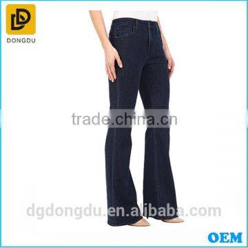 OEM Service Classical 100% Cotton Denim Jeans Trousers Lady Bell-bottoms Pants photo-2