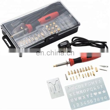 NEW Wood Burning 22tips Soldering Tool Set UK plug Pyrography Kit Brass Tips