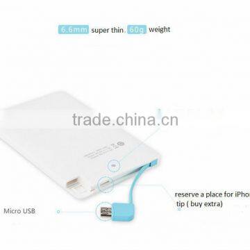 2015 New Product Ultra-thin 4.8mm Credit Card Power Bank, Micro Usb Battery Charger, Slim Power Banks Made in China photo-2