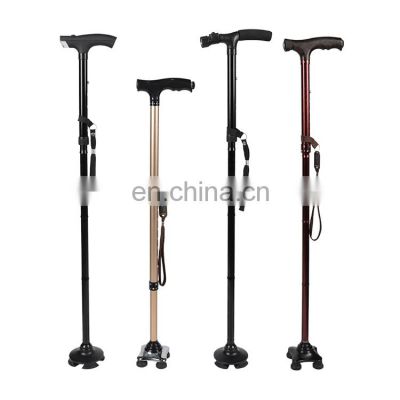 Adjustable portable disabled medical forearm aluminum walking stick with LED light for old people