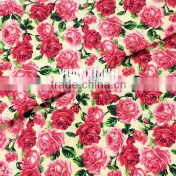 floral fabric in custom design print fabric for dress inT90/C10