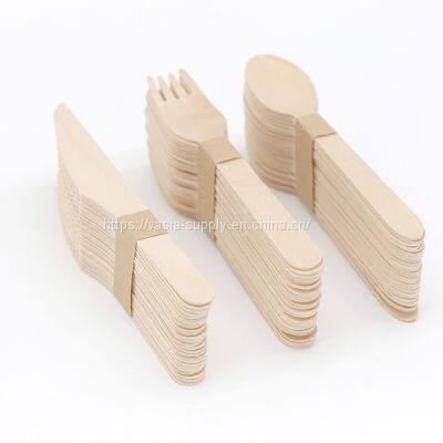 Wholesale China supplier Disposable Bamboo Wood Knife Spoon Fork Cutlery utensil Set