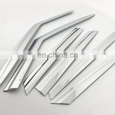 Chrome Door Visor Side Window Deflector Shade Sun Rain Shield Silver Strips Guard for Buick Excelle