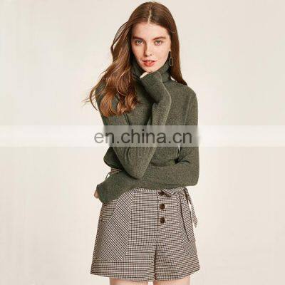 Women Casual Merino Wool Turtleneck Cashmere Knit Pullover Sweater