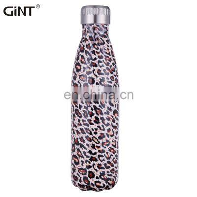 GiNT 500ml New Arrival Leopard Design Double Wall Thermal Stainless Steel Water Bottle Vacuum Flask Insulated Water Cup