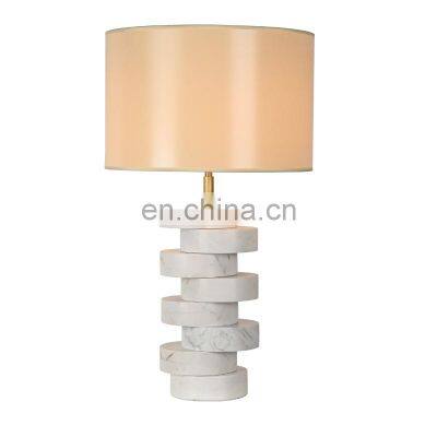 modern room lights design nordic metal malposed geometrical marble led bedroom table lamp