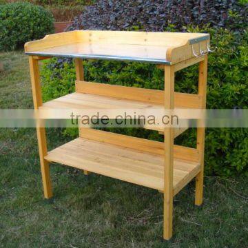 Outdoor Wooden Garden Potting Bench Nature Color photo-2