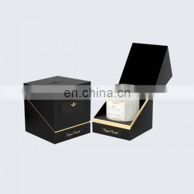 Custom Rigid Paper Boite Bougie Packaging Luxury Matte Black Candle Gift Box For Candles