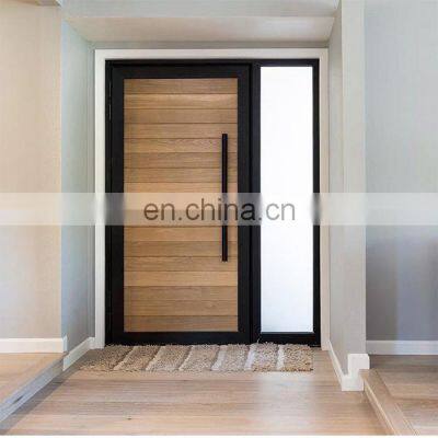 Modern Safety Wood Door Design With Glass Solid Wood Pivot Entrance Front Doors photo-2