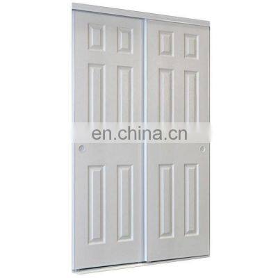 White painting solid wood bifold closet doors for wardrobe