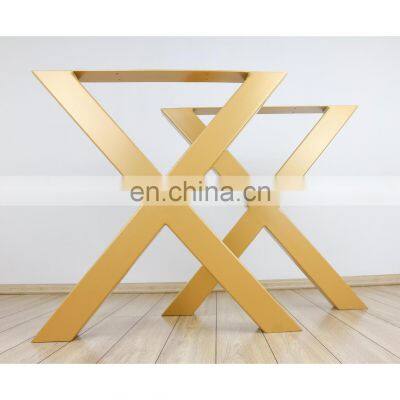 Table Legs Heavy Duty Furniture Office Dinning Desk X Shape Steel Coffee Dining Metal Luxury Modern Golden Table Legs For Table