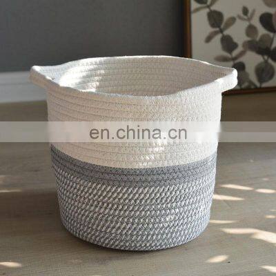 Competitive Price Clothes Cotton Rope Organizer Folding Small Laundry Basket Storage photo-2