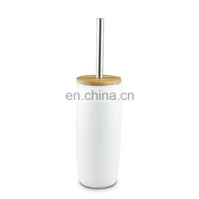 Latest Design Bathroom Accessory Bamboo and Ceramic Bathroom Accessory White Modern Elegante Bathroom Accessory Set photo-2