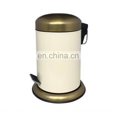 3L Gold White With Toilet Brush Garbage Trash Bin Garbage Bin Waste Bin Pedal Stainless Steel Mini Trash Can photo-2