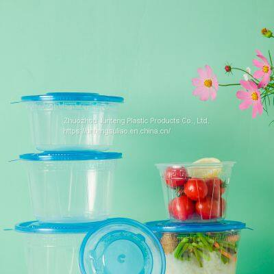 disposable plstic bowl 15oz 450ml togo food packaging container pp clear bowl with lid