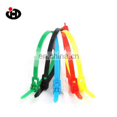 Outdoor safety black push stand plastic zipper cable tie is suitable for automotive industry use