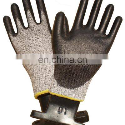 EN388 CUT 5 ANSI HPPE PU Anti Cut Resistant Meat Butcher Work Gloves