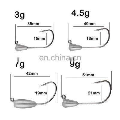 JOHNCOO 3g 4.5g 7g 9g Water Drop Shape Saltwater Freshwater Ice Fishing Jig Head Hook photo-2