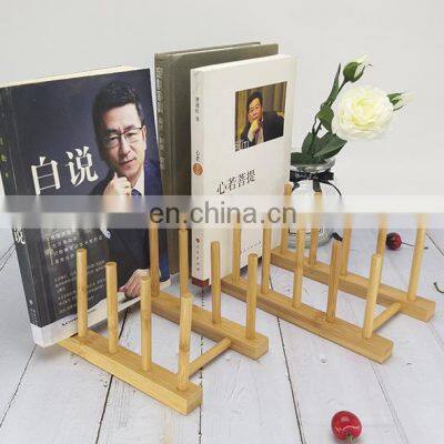 Bamboo Dish Drying Rack Kitchen Plate Storage Stand Plate Rack Holder Coffee Mug Cup Holder Wooden Tableware photo-4