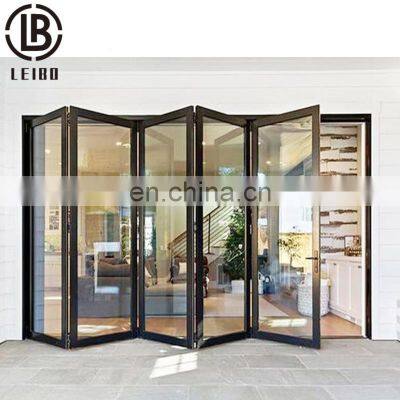 High Quality Aluminum Frame Large View With Retractable Scree Folding Glass Door