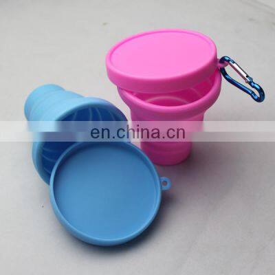 Promotional Collapsible Folding Silicone Cup with Carabiner