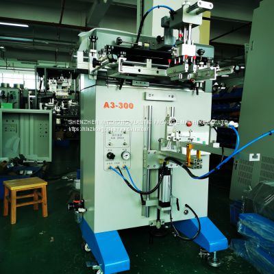 Manual cylindrical screen printer supplier for bottles round oval square container plastic perfume glass bottle screen printing machine