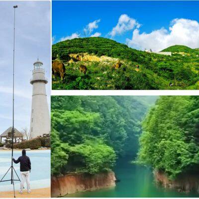 XN 10m 14m 15m 40ft 45 ft 50ft High Stiff Carbon Fiber Telescopic Aerial Survey Camera Mast Pole